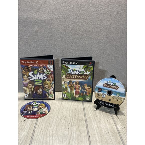 The Sims 2 & The Sims 2 Castaway (Sony PlayStation 2, 2007) - Tested - Picture 1 of 7